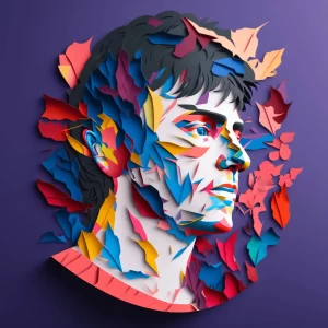 Colorful man face wall art