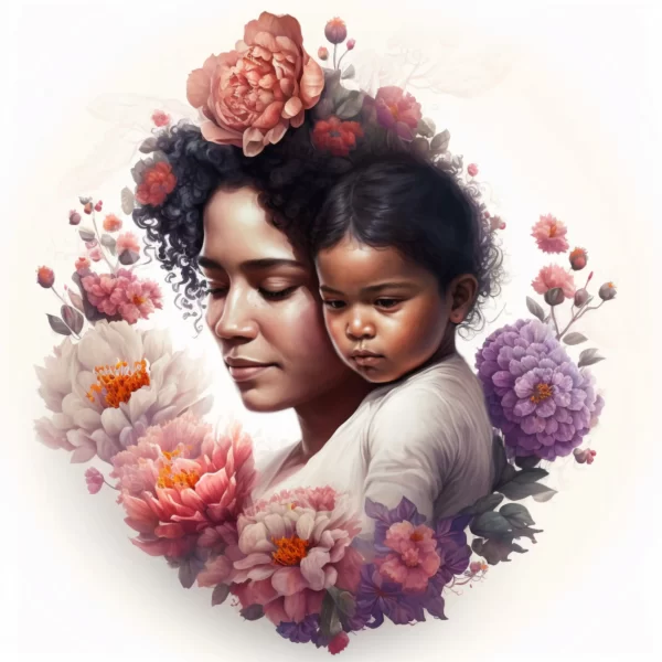 Buy Mother and Daughter as pastel flowers Wall Art
